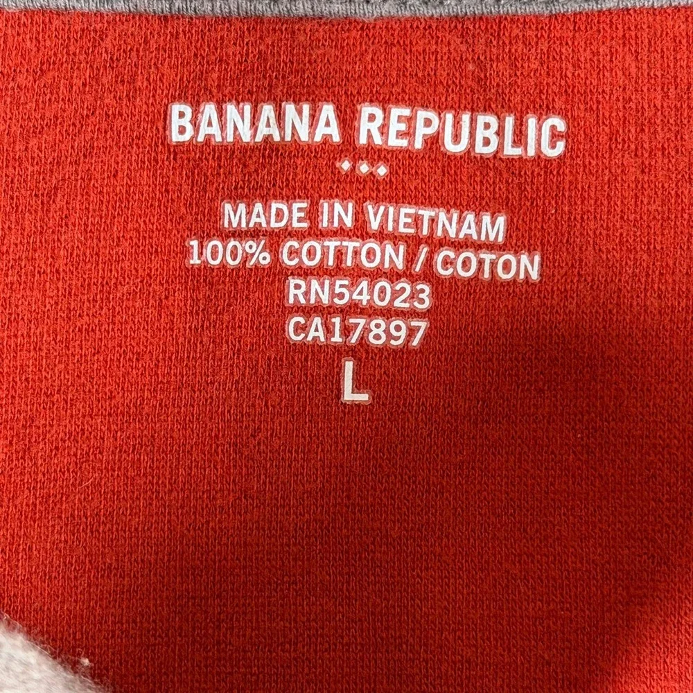 Banana Republic Mens Red Heathered Ribbed 1/4‎ Zip Pullover Sweatshirt Size L